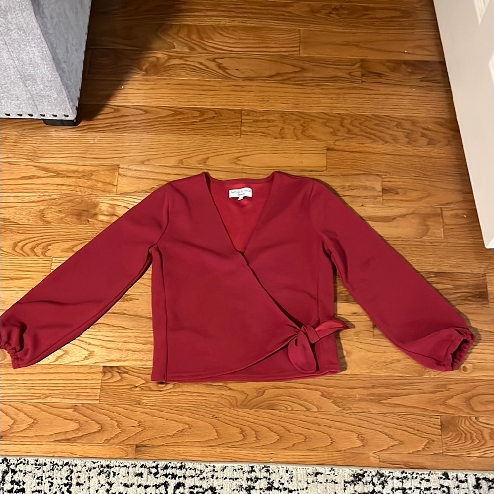Madewell Red Wrap Top